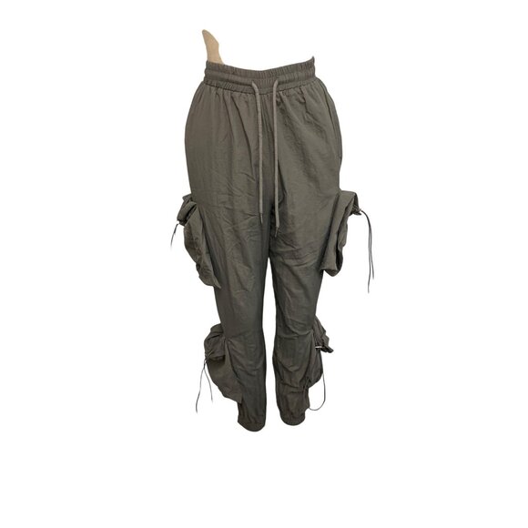 Boohoo Womens Drawstring Cargo Pants With Ruched Details Size 6 - Picture 2 of 9